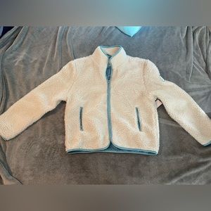 Large- Ivory Ella White&Turquoise Long Sleeve Sweatshirt